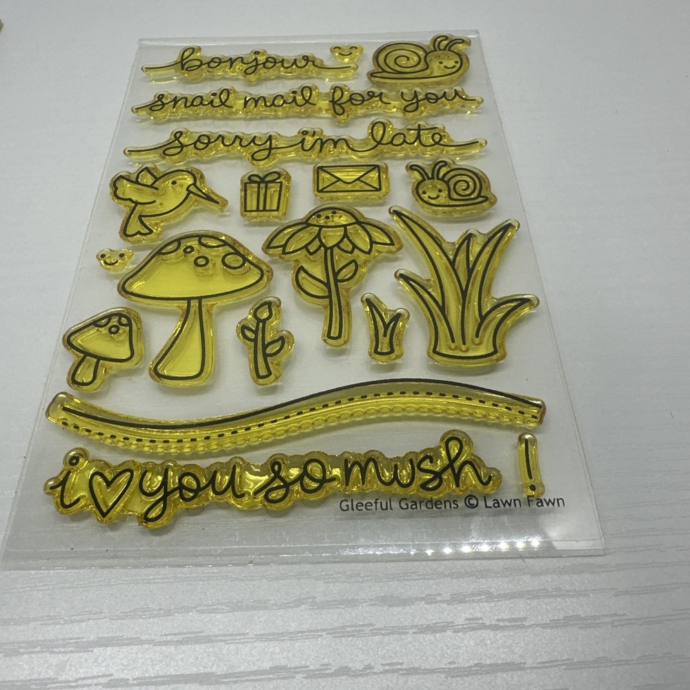 Lawn Fawn "Gleeful Gardens" clear stamp set
